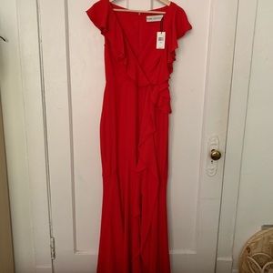Fame and Partners red dress with ruffles